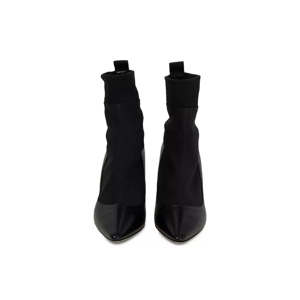 Jimmy Choo Women's Black Leather Ankle Boots Size 39.5 Stiletto Heel - Picture 2 of 6